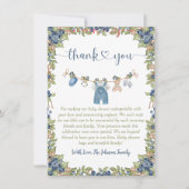 ブルーベリーベリースイートクロースレインベビーシャワー サンキューカード (正面)