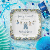 ブルーベリーベリースイートクロースレインベビーシャワー ペーパープレート (パーティー)