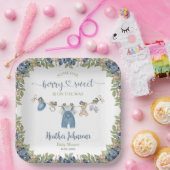 ブルーベリーベリースイートクロースレインベビーシャワー ペーパープレート (パーティー)