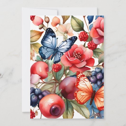 ブルーベリーベリースイートベビーシャワー 招待状 (裏面)