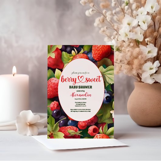 ブルーベリーベリースイートベビーシャワー 招待状