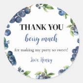 ブルーベリーベリースウィート1stバースデーサンチサンキューラベル ラウンドシール (正面)