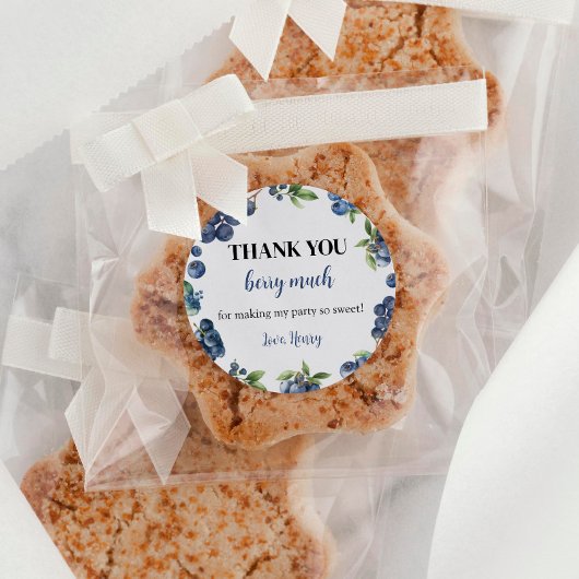 ブルーベリーベリースウィート1stバースデーサンチサンキューラベル ラウンドシール