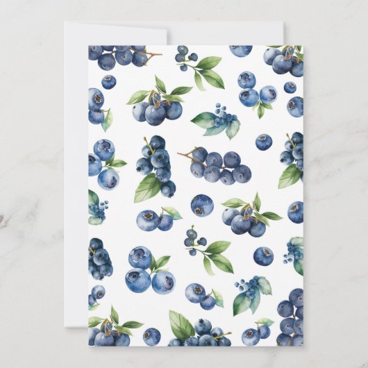 ブルーベリーベリースウィート1st誕生日招待状 招待状 (裏面)