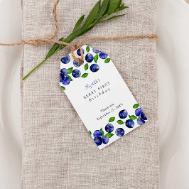 ブルーベリーベリーファースト誕生日水彩可愛 ギフトタグ