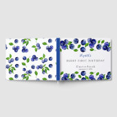 ブルーベリーベリーファースト誕生日水彩可愛 ゲストブック (全面)
