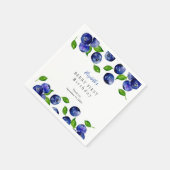 ブルーベリーベリーファースト誕生日水彩可愛 スタンダードカクテルナプキン (角)