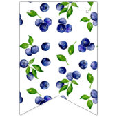 ブルーベリーベリーファースト誕生日水彩可愛 バンティングフラッグ (第1の旗)