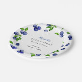 ブルーベリーベリーファースト誕生日水彩可愛 ペーパープレート (アングル)