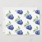 ブルーベリーベリー初めての女の子1歳の誕生日写真 招待状 (裏面)