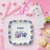 ブルーベリーベリー第1誕生日 ペーパープレート (パーティー)