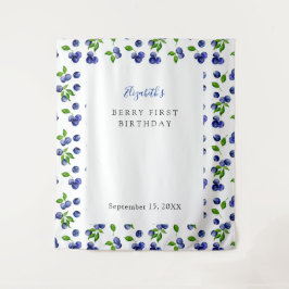 ブルーベリーベリー ファースト バースデー 背景 シンプル タペストリー
