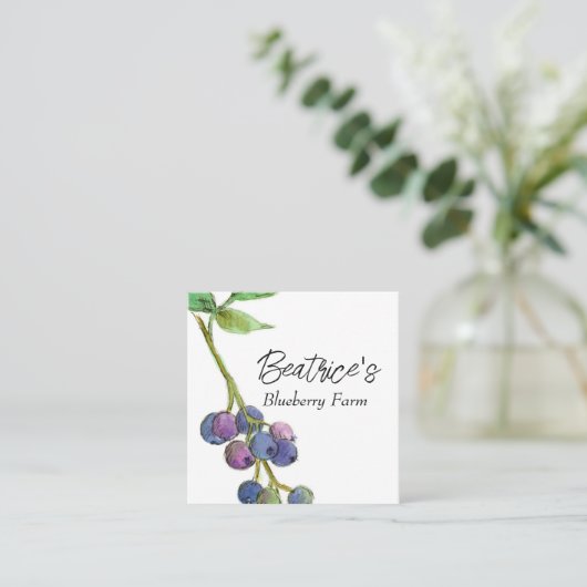 ブルーベリーホビーフルーツファームビジネス スクエア名刺 (スタンド正面)
