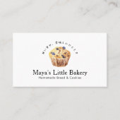 ブルーベリーマフィンの水彩ステッカー Bakery 名刺 (正面)