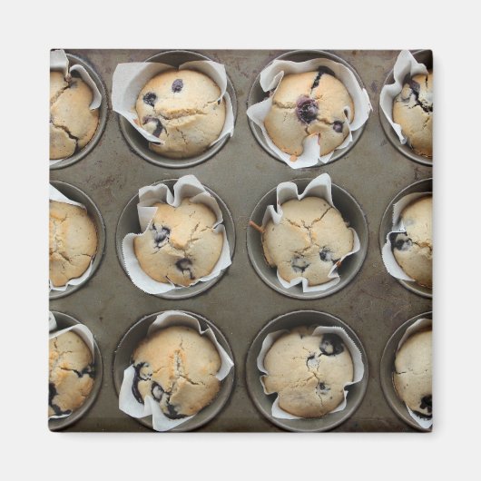 ブルーベリーマフィンパンキッチンベーキングカップケーキ マグネット (正面)