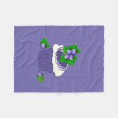 ブルーベリーマフィンパープル フリースブランケット (正面(横))