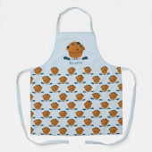 ブルーベリーマフィンフードブルーブラウン漫画のキャラクター エプロン (正面)