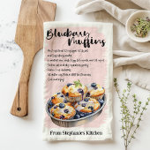 ブルーベリーマフィンレシピ パーソナライズされた キッチンタオル