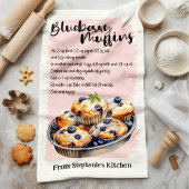 ブルーベリーマフィンレシピ パーソナライズされた キッチンタオル