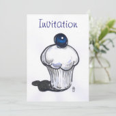 ブルーベリーマフィン招待状 招待状 (スタンド正面)