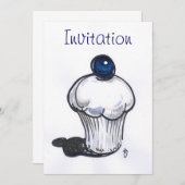 ブルーベリーマフィン招待状 招待状 (正面/裏面)