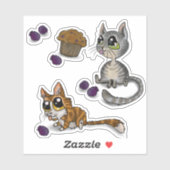 ブルーベリーマフィンBloop猫ちゃん シール (シート)