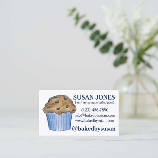 ブルーベリーマフィ焼いたンバイベーカリーベーキングペストリー 名刺 (スタンド正面)