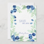 ブルーベリーミッドサマー素朴ウェディングSAVE the Date 招待状 (正面)