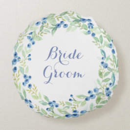 ブルーベリーミッド素朴サマー結婚ズフォーエバー ラウンドクッション