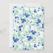 ブルーベリーミッド素朴サマー結婚ズブライダルシャワー 招待状 (裏面)