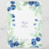 ブルーベリーミッド素朴サマー結婚ベリーのメニュー メニュー (裏面)