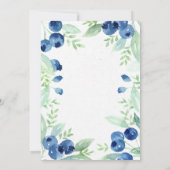 ブルーベリーミッド素朴サマー結婚ベリー 招待状 (裏面)