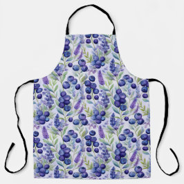 ブルーベリーラベンダーガーデン – 水彩フローラ エプロン