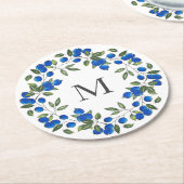 ブルーベリーリース ラウンドペーパーコースター (アングル)