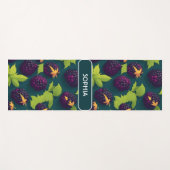 ブルーベリーレトロカラフルパタパーソナライズされたーン ヨガマット (正面(横))