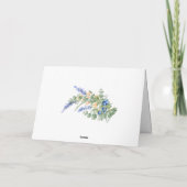 ブルーベリーワイルドフラワーラベ素朴ンダー結婚ズ サンキューカード (裏面)