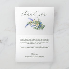 ブルーベリーワイルドフラワーラベ素朴ンダー結婚ズ サンキューカード