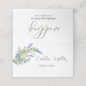 ブルーベリーワイルドフラワーラベ素朴ンダー結婚ズ プレイスカード (外部開封)
