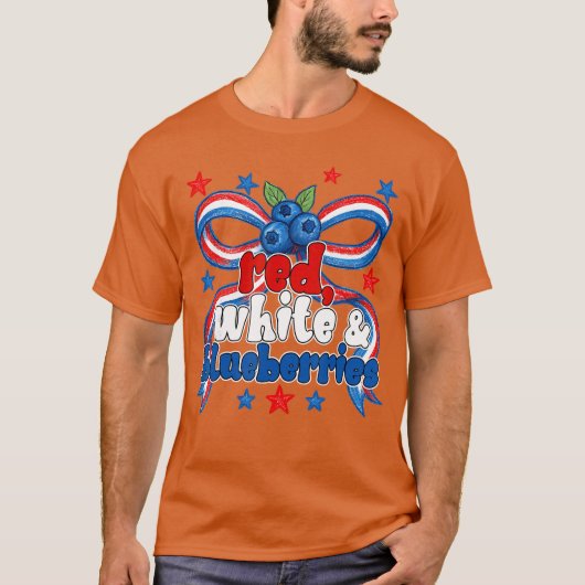 ブルーベリー一家の少年 赤 白 青 Tシャツ (正面)
