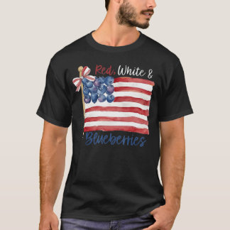 ブルーベリー一家の赤と白 Tシャツ