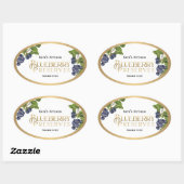 ブルーベリー保存ジェリーラベルヴィンテージ 楕円形シール (シート)