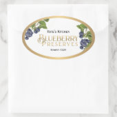 ブルーベリー保存ジェリーラベルヴィンテージ 楕円形シール (バッグ)