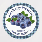 ブルーベリー保存プレイドサークルフードラベル ラベル (デザイン1)