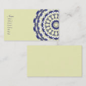 ブルーベリー及びクリーム色の万華鏡のように千変万化するパターン 名刺 (正面/裏面)