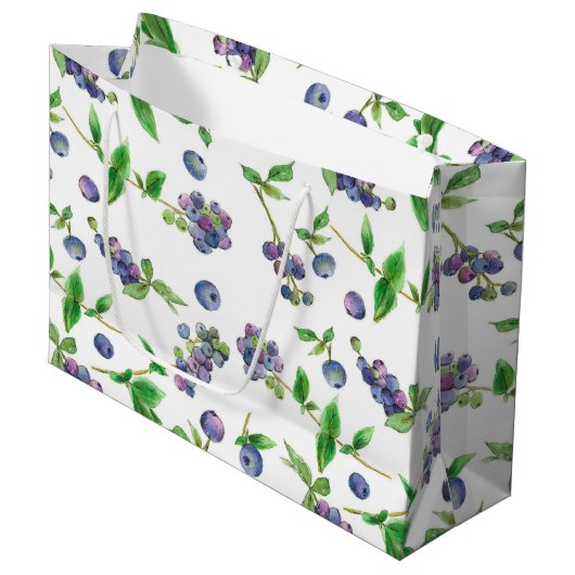 ブルーベリー夏のフルーツウォーター色 ラージペーパーバッグ (正面アングル)