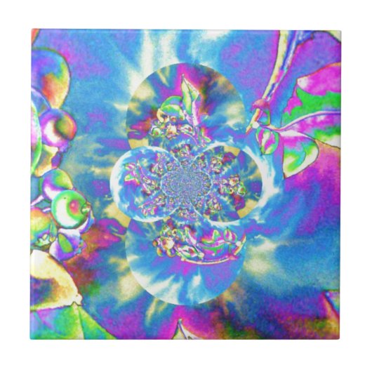 ブルーベリー太陽の曼荼羅 タイル (正面)