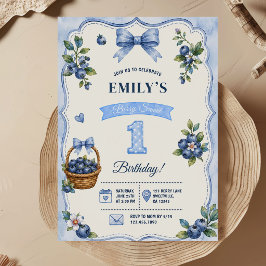 ブルーベリー女子の1歳の誕生日 招待状