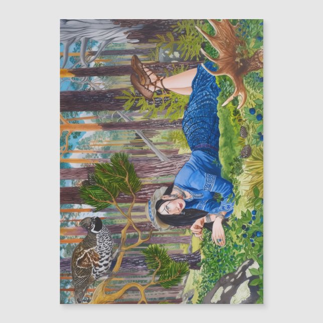 ブルーベリー女性磁気カード (正面)