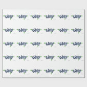 ブルーベリー果実キッチンウォーターカラーパターンフード ラッピングペーパー (フラット)