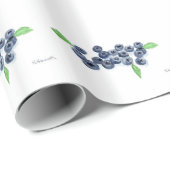 ブルーベリー果実キッチンウォーターカラーパターンフード ラッピングペーパー (ロールコーナー)